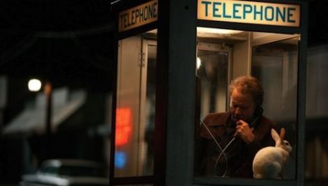 PHONE CALL: Tom Waits, as Zachariah Rigby, and his rabbit.